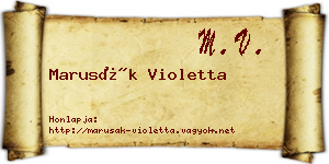 Marusák Violetta névjegykártya